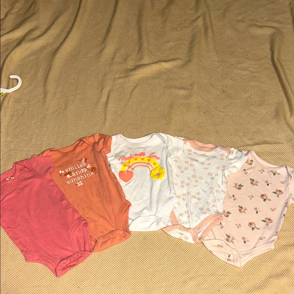 Set of 5 Baby Onesies in Various Colors
